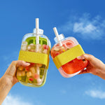 Forma de Gheata, Flippy, 2in1, Tip Sticla cu Pai, 500 ml, 12 Cuburi, 16.3 x 10.8 x 8 cm, Roz
