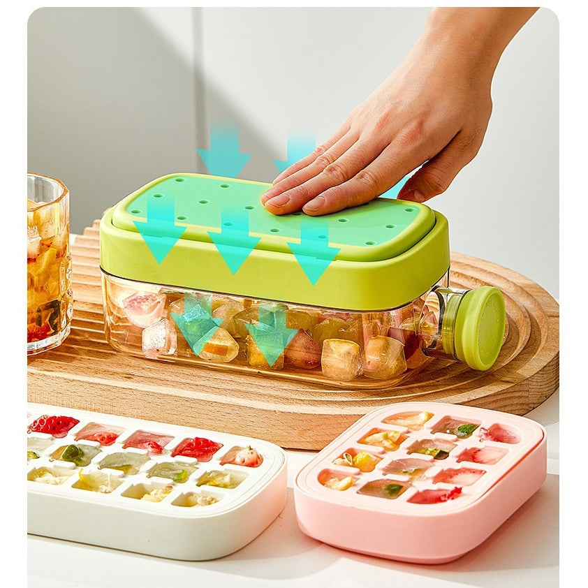 Forma de Gheata, Flippy, 2in1, Tip Sticla cu Pai, 500 ml, 12 Cuburi, 16.3 x 10.8 x 8 cm, Alb
