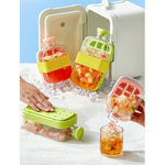 Forma de Gheata, Flippy, 2in1, Tip Sticla cu Pai, 500 ml, 12 Cuburi, 16.3 x 10.8 x 8 cm, Alb