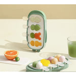 Forma pentru inghetata Flippy, 4 compartimente, forme cu animalute, materialsilicon si ABS, 21 x 12.8 x 3cm, verde