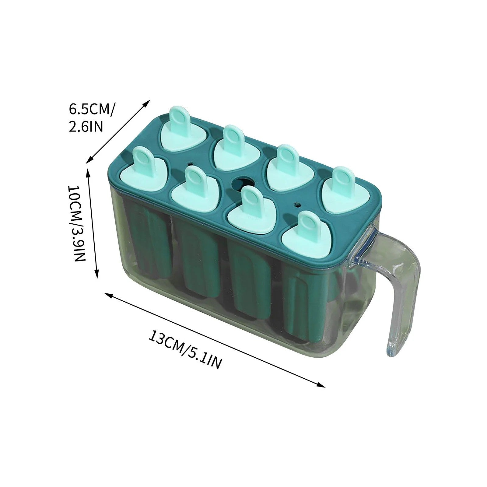 Forme de inghetata, Flippy, 8 Forme din Plastic Dur, Forma pentru Inghetata din si Sucuri Ghetate, 13 x 10 x 6.5 cm,