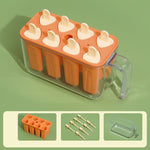 Forme de inghetata, Flippy, 8 Forme din Plastic Dur, Forma pentru Inghetata din si Sucuri Ghetate, 13 x 10 x 6.5 cm,