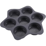 Forme de Silicon pentru Copt, Flippy, 7 Forme Rotiunde, pentru Burgeri si Prajituri, 38.5 x 4 cm, Negru