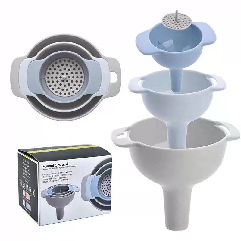 Set de Palnii Multifunctionale + Filtru, Flippy, 4 in 1, din Plastic, 11 x 10 cm, Albastru