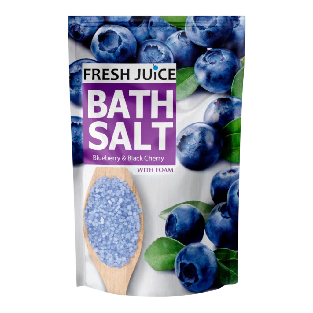 Fresh Juice, Blueberry & Black Cherry, Sare de baie, 500 g