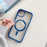 Husa MagSafe pentru Apple iPhone 14, Full Cover, Frosted Acrylic Color Big Hole, Magnetica, Incarcare Wireless, Flippy,