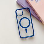 Husa MagSafe pentru Apple iPhone 14, Full Cover, Frosted Acrylic Color Big Hole, Magnetica, Incarcare Wireless, Flippy,