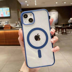 Husa MagSafe pentru Apple iPhone 14 Pro Max, Full Cover, Frosted Acrylic Color Big Hole, Magnetica, Incarcare Wireless,