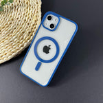 Husa MagSafe pentru Apple iPhone 13 Pro, Full Cover, Frosted Acrylic Color Big Hole, Magnetica, Incarcare Wireless,