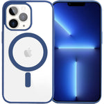 Husa MagSafe pentru Apple iPhone 13 Pro, Full Cover, Frosted Acrylic Color Big Hole, Magnetica, Incarcare Wireless,