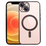 Husa MagSafe pentru Apple iPhone 14 Pro Max, Protectie camera, Full TPU, Margini colorate Electroplating, Magnetica,