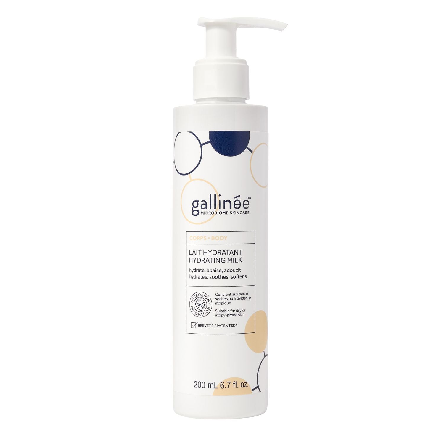 Gallinee, Body Care, Prebiotice & Probiotice & Postbiotice, Hidratant, Laptele pentru corp, 200 ml - Olmarkt