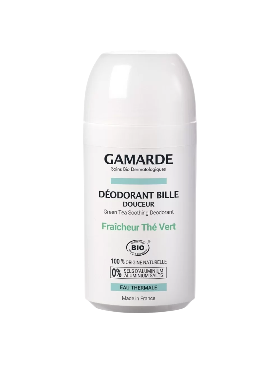 Gamarde, Gamarde, Bio, Antiperspirant, Ceai verde, Deodorant roll-on, Pentru femei, 50 ml