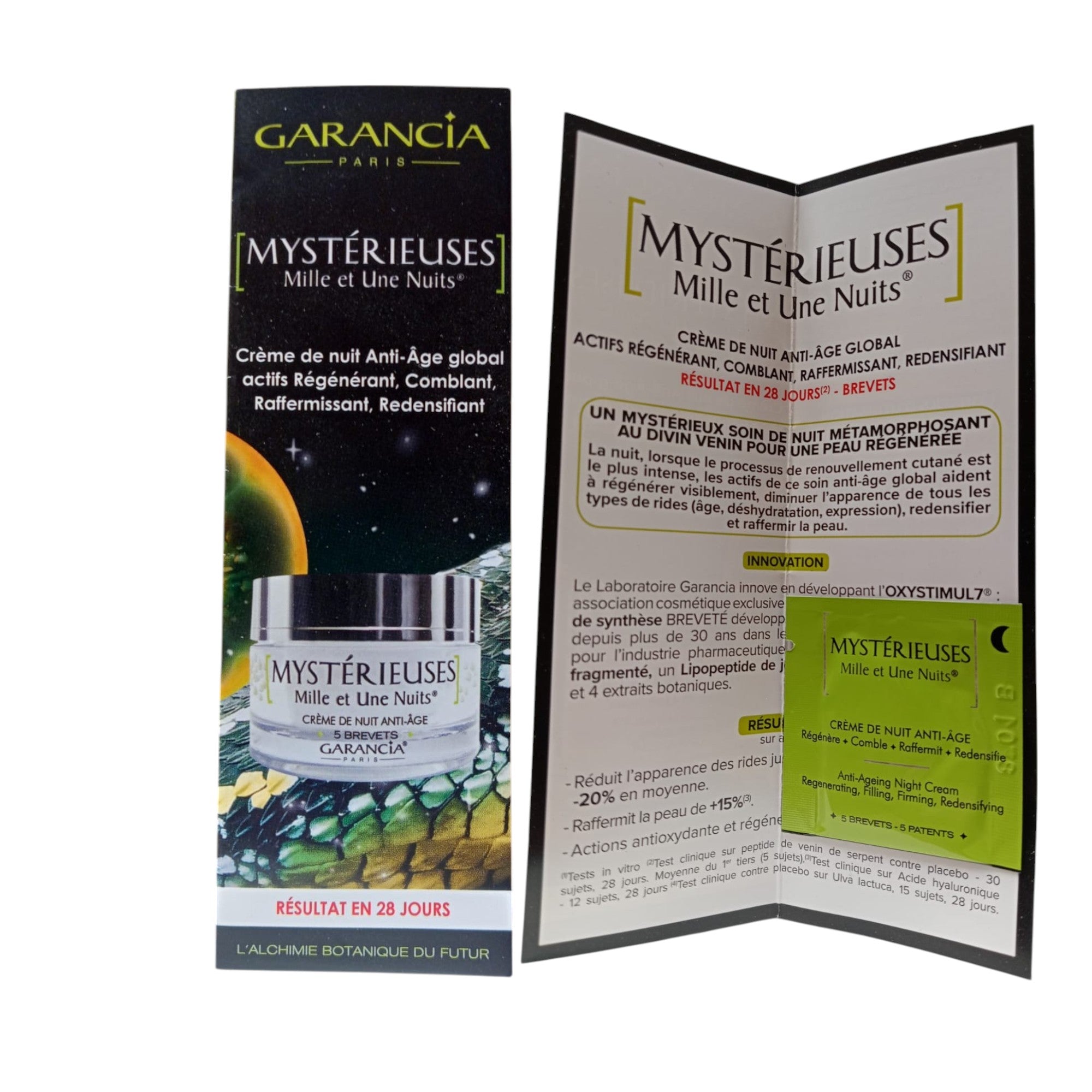 Garancia, Mysterieuses Mille et Une Nuits, Anti-îmbătrânire, Noapte, Smântână, Pentru față, 1 ml *Mostră - Olmarkt