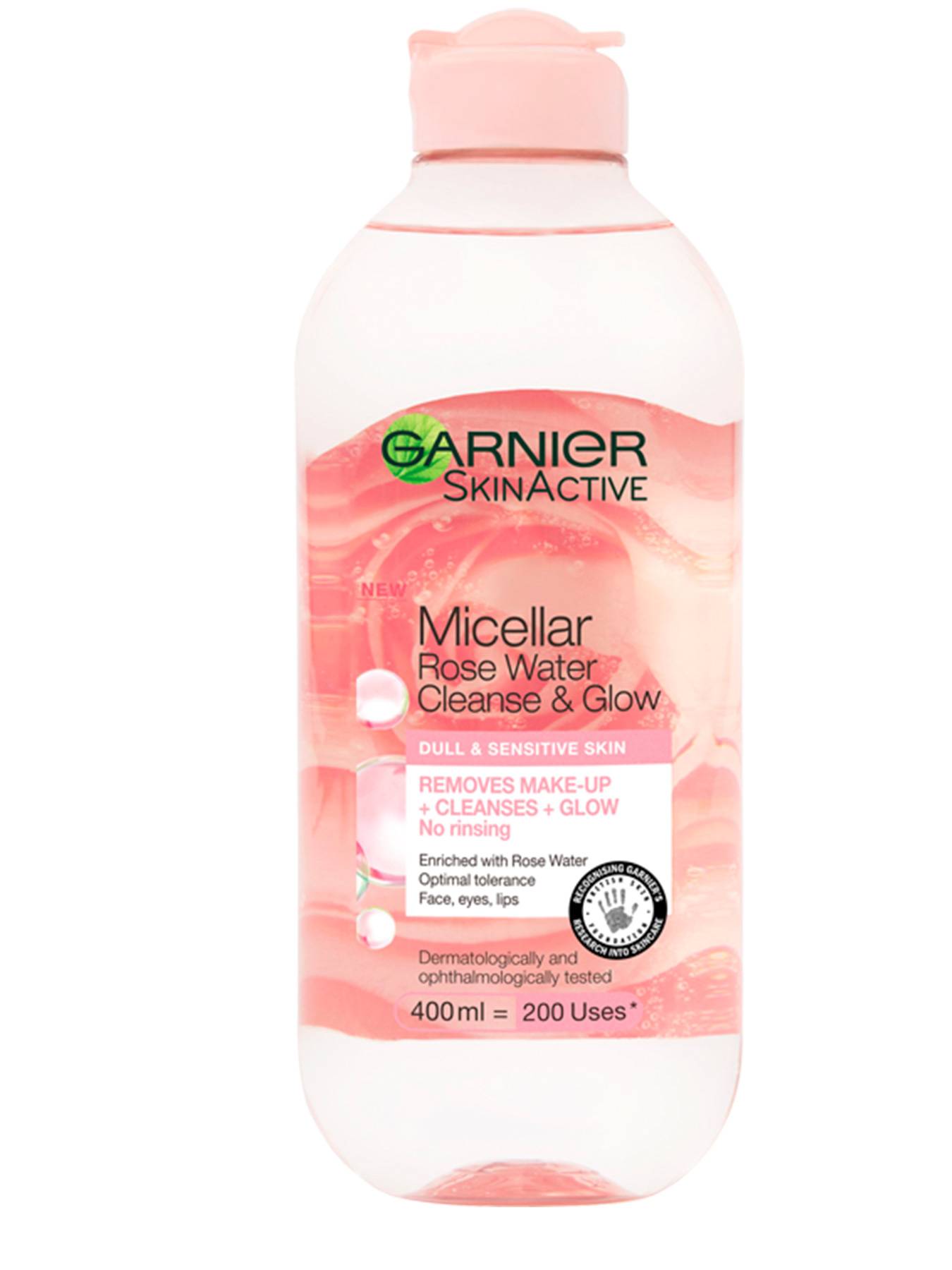 Garnier, Rose Glow, Elimină impuritățile, Apă micelară, Pentru toate tipurile de piele, 400 ml