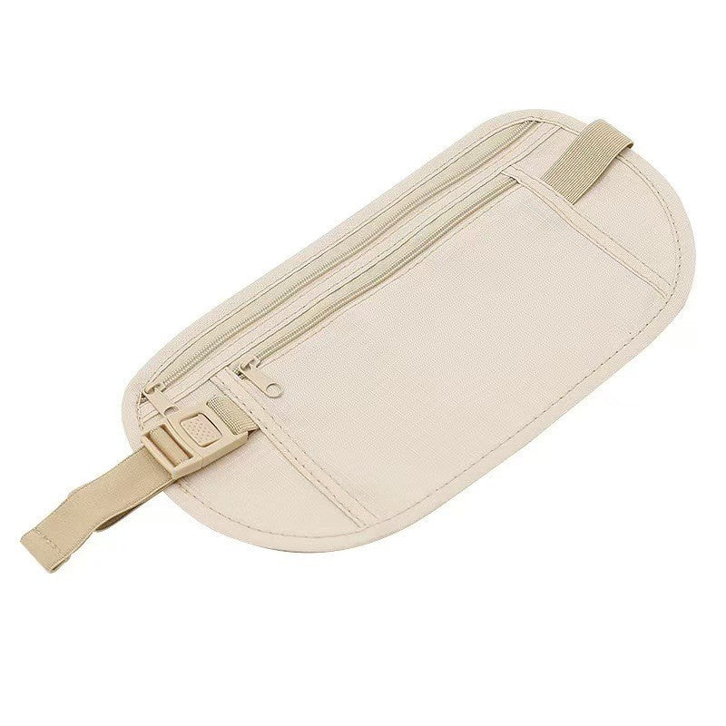 Borseta Anti-Furt, Flippy, 2 Compartimente, Reglabila, Unisex, pentru Documente, Carduri, Telefon, Bej