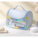 Geanta Cosmetice de Voiaj Flippy, Impermeabila, Translucida Mata, 22 x 16 x 14 cm, Albastru