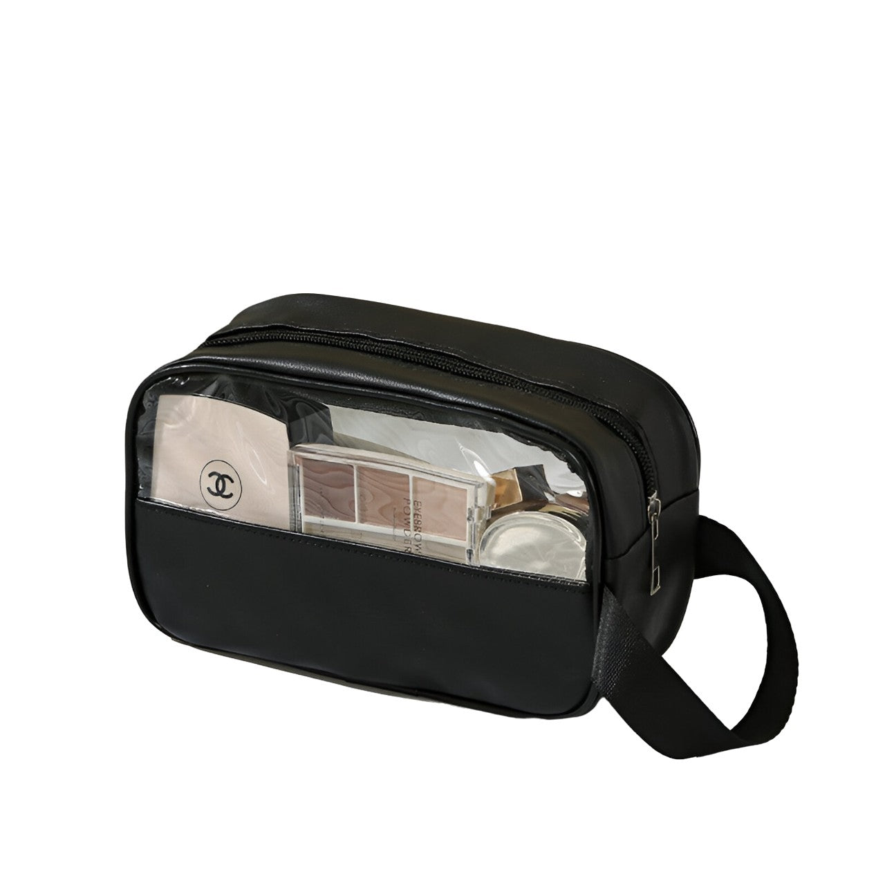 Geanta Cosmetice, Flippy, pentru Voiaj sau Organizare, Material PVC- Textil, Impermeabila, Portabila,22 x 12 x 8 cm,