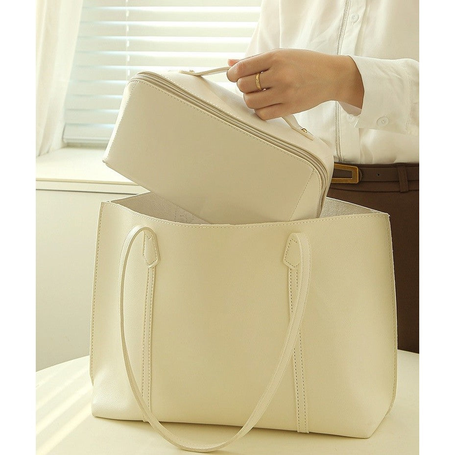 Geanta de Calatorie Flippy, Pentru Cosmetice, Portabila, Impermeabila, din Piele Ecologica, Compartimente Multiple, cu