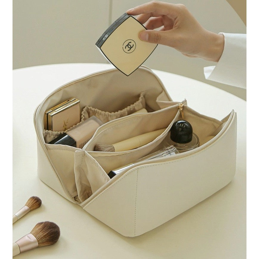 Geanta de Calatorie Flippy, Pentru Cosmetice, Portabila, Impermeabila, din Piele Ecologica, Compartimente Multiple, cu