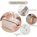 Geanta de Calatorie Flippy, Pentru Cosmetice, Portabila, Impermeabila, din Piele Ecologica, Compartimente Multiple, cu