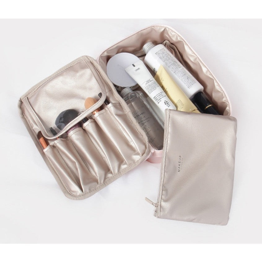 Geanta de Calatorie, Flippy, pentru Cosmetice si Articole de Toaleta, Material Impermeabil, 2 in 1, Portfard Interior