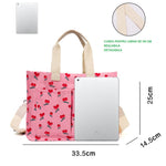 Geanta de Mana/Umar, Multifunctionala, Flippy, Inchidere cu Capsa, Imprimeu Cirese, Material Textil, 33.5 x 25 x 14.5