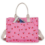 Geanta de Mana/Umar, Multifunctionala, Flippy, Inchidere cu Capsa, Imprimeu Cirese, Material Textil, 33.5 x 25 x 14.5