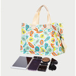 Geanta de Mana/Umar, Multifunctionala, Flippy, Inchidere cu Capsa, Imprimeu Fructe, Material Textil, 33.5 x 25 x 14.5