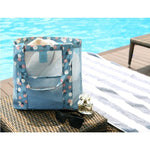 Geanta de Plaja, Flippy, din Plasa Transparenta, Imprimeu Floral, 43 x 10 x 33 cm, Model pentru Umar, Lungime