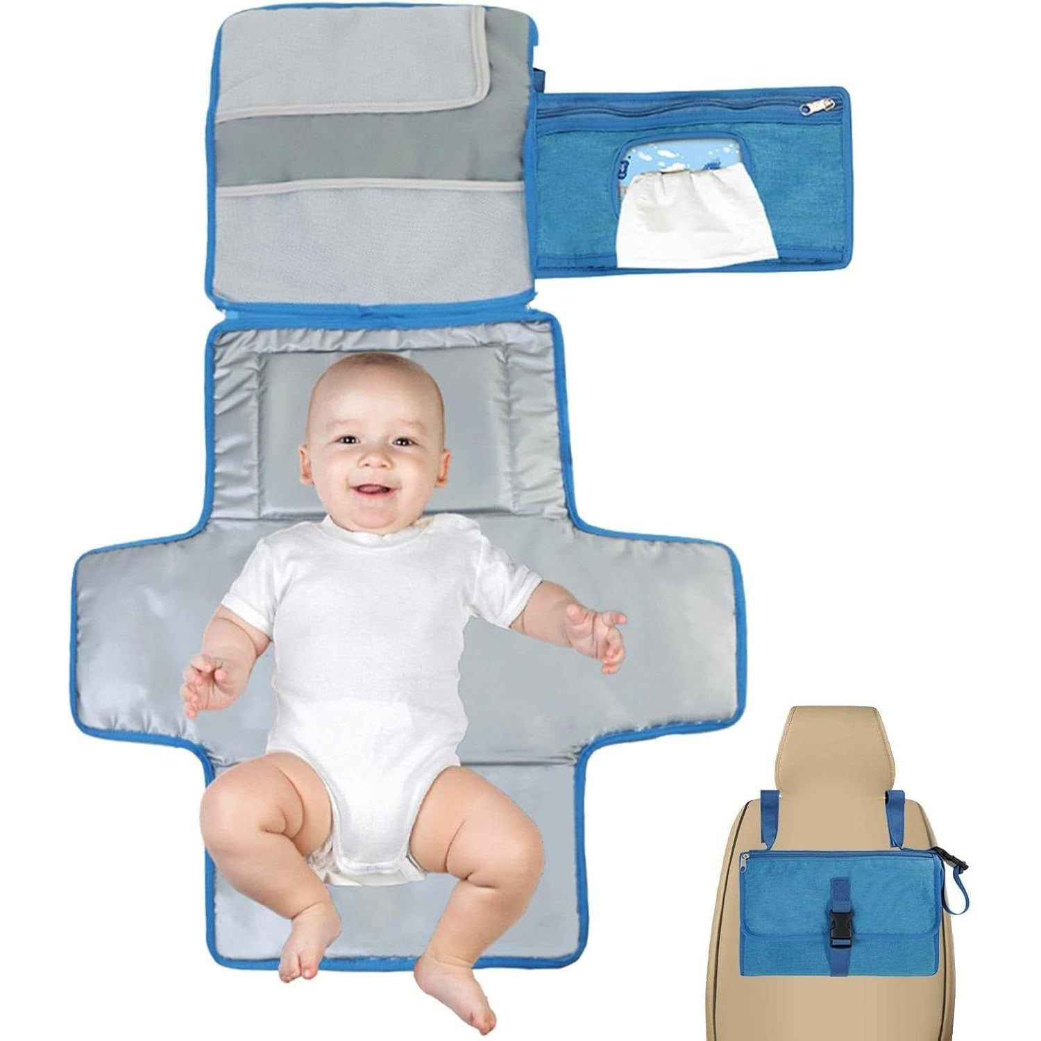 Geanta Multifunctionala, Flippy, Tip Aleza de Schimbat Scutece, Impermeabila, din Panza Oxford, cu Buzunare, Usor de