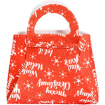 Geanta pentru Copii, Flippy, Pliabila, pentru Cadouri de Craciun, din Panza Netesuta, Merry Christmas, 13 x 12 x 6 cm,