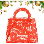 Geanta pentru Copii, Flippy, Pliabila, pentru Cadouri de Craciun, din Panza Netesuta, Merry Christmas, 13 x 12 x 6 cm,