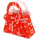 Geanta pentru Copii, Flippy, Pliabila, pentru Cadouri de Craciun, din Panza Netesuta, Merry Christmas, 13 x 12 x 6 cm,
