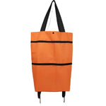 Geanta Pliabila, Flippy, 2 in 1, Carucior cu Roti, pentru Cumparaturi, 19 l, Portocaliu, Plastic, 39 x 46 x 12 cm