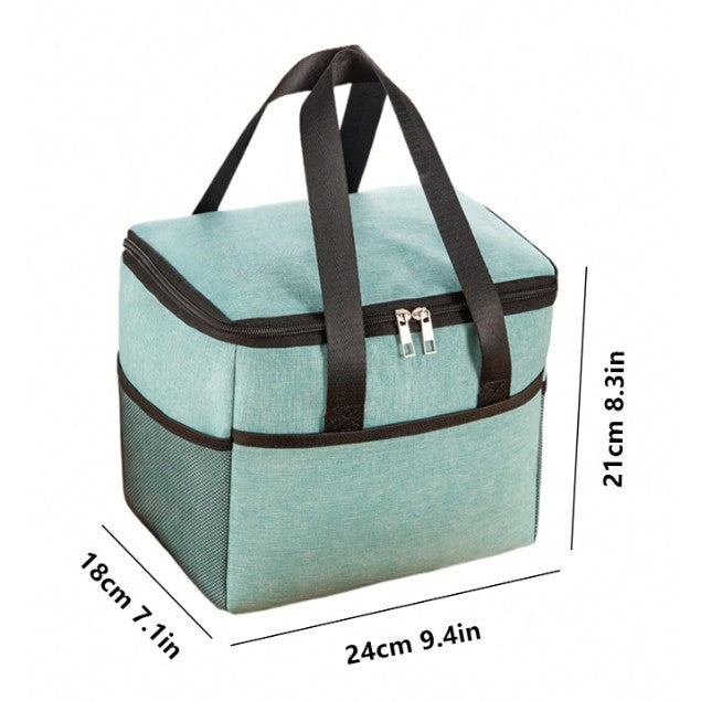 Geanta Termica Flippy pentru Pranz, Compartimente Telefon si Tacamuri, Multifunctionala, Impermeabila, 24x18x21 cm,