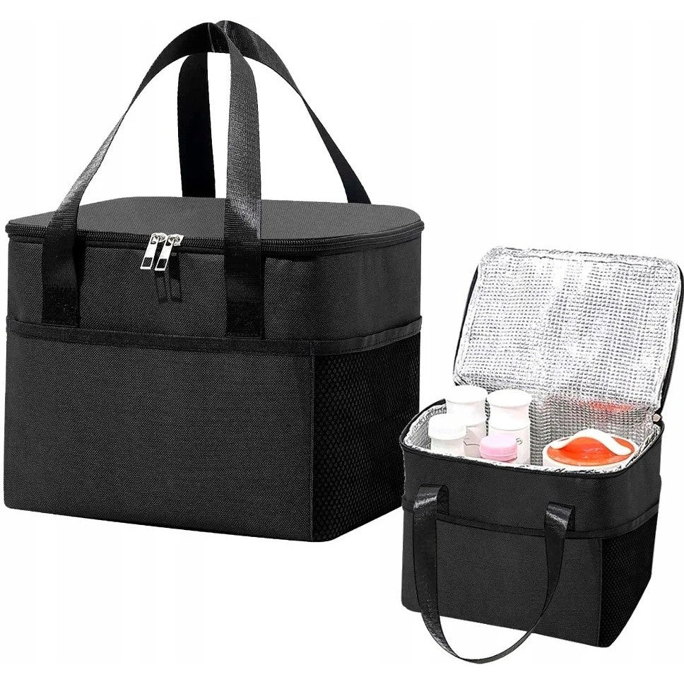 Geanta Termica Flippy pentru Pranz, Compartimente Telefon si Tacamuri, Multifunctionala, Impermeabila, 24x18x21 cm,
