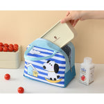 Geanta Termoizolanta pentru Copii, Flippy, 23x13x19 cm, Model Imprimeu Catel, din Folie de Aluminiu si Panza Oxford,