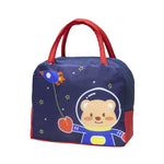 Geanta Termoizolanta pentru Copii, Flippy, 23x13x19 cm, Model Imprimeu Ursulet Astronaut, din Folie de Aluminiu si