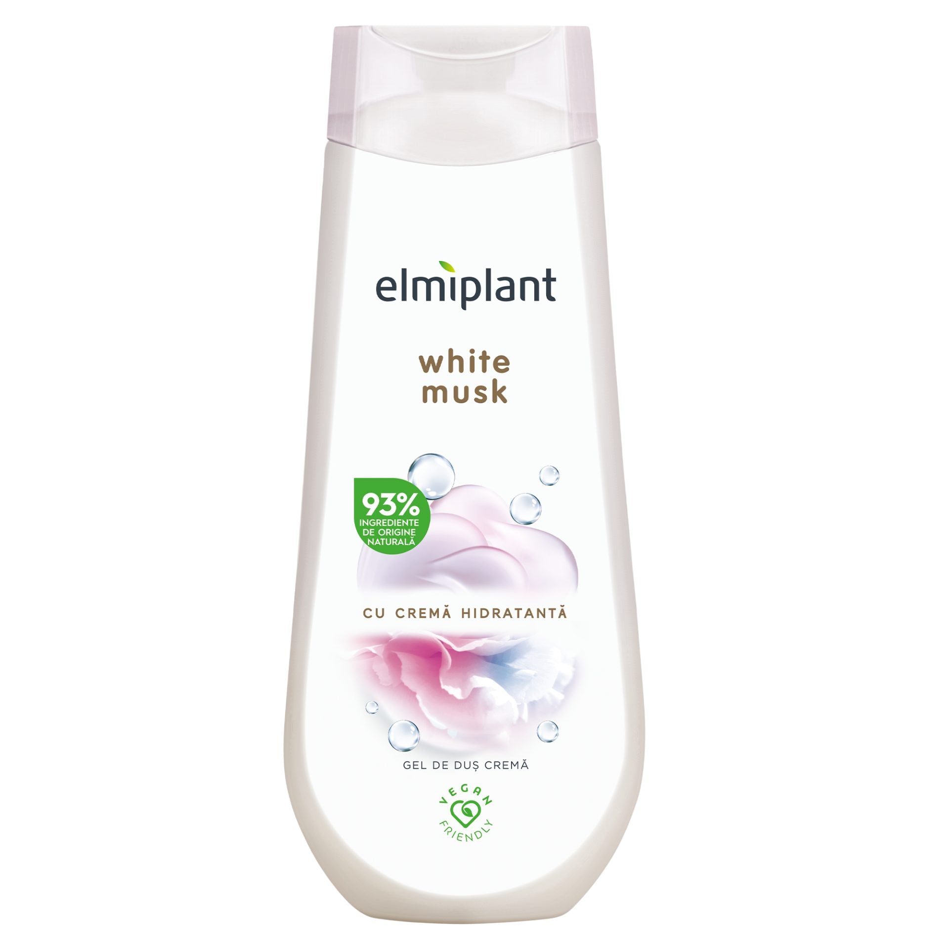 Gel de Dus, Elmiplant, Cu Crema Hidratanta White Musk, 400 ml
