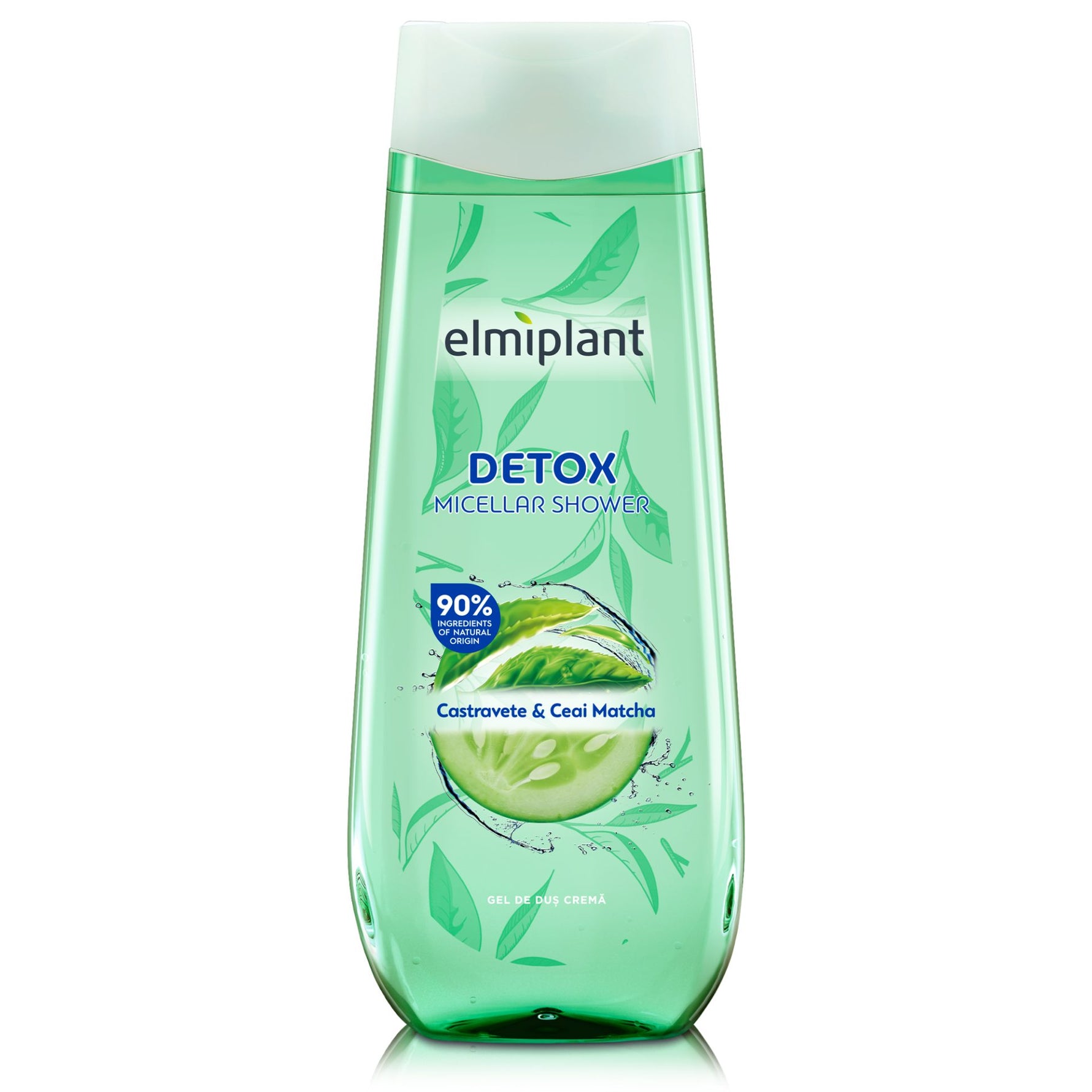 Gel de Dus Detox, Elmiplant, Cu Castravete si Ceai Matcha, 400 ml