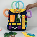 Ghiozdan Montessori, Flippy, pentru Copii 2-6 ani, Fidget Pop, cu Catarame si Fermoare, Jucarii Senzoriale, Activitate