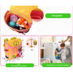 Ghiozdan Montessori, Flippy, pentru Copii 2-6 ani, Fidget Pop, cu Catarame si Fermoare, Jucarii Senzoriale, Activitate