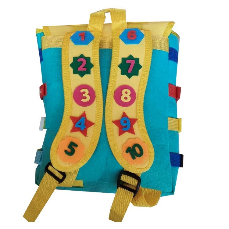Ghiozdan Montessori, Flippy, pentru Copii 2-6 ani, Fidget Pop, cu Catarame si Fermoare, Jucarii Senzoriale, Activitate