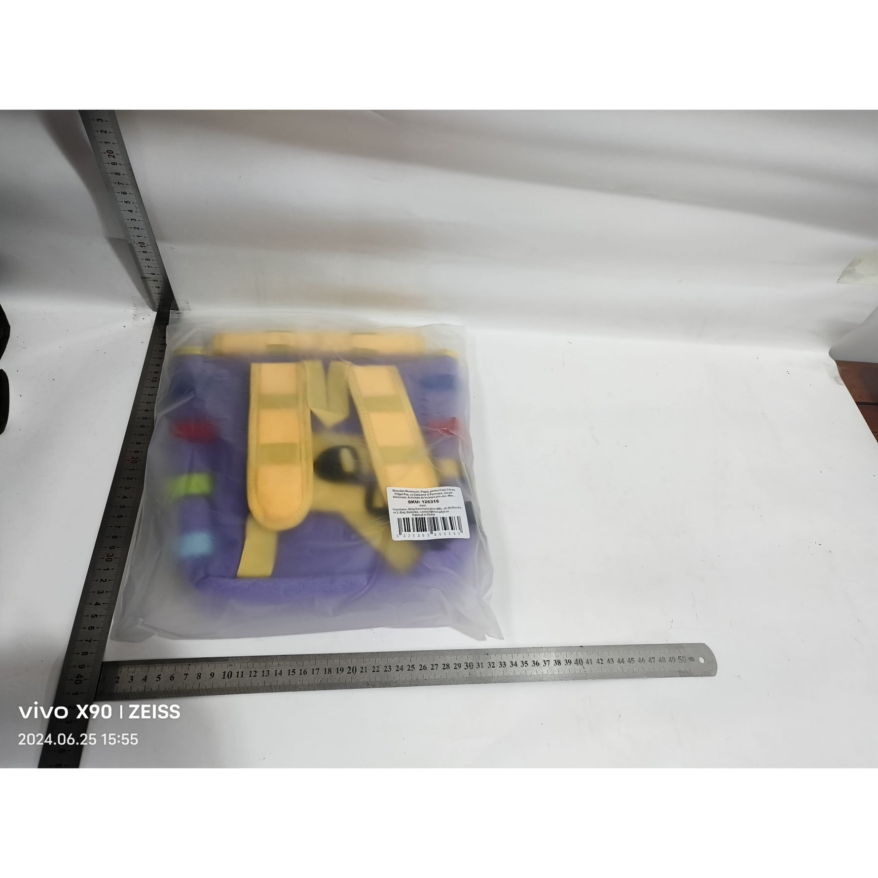 Ghiozdan Montessori, Flippy, pentru Copii 2-6 ani, Fidget Pop, cu Catarame si Fermoare, Jucarii Senzoriale, Activitate