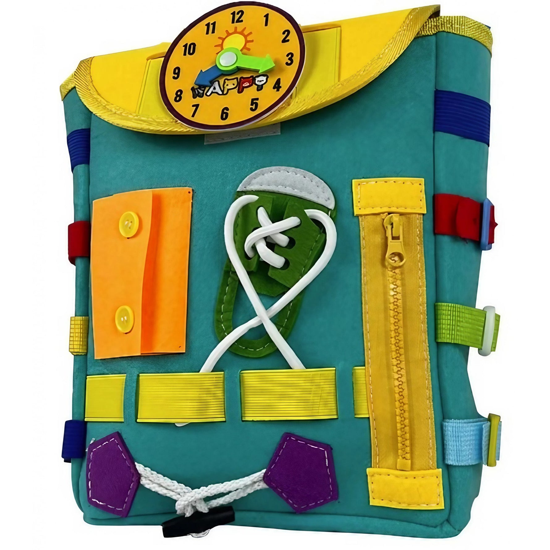 Ghiozdan Montessori, Flippy, pentru Copii 2-6 ani, Fidget Pop, cu Catarame si Fermoare, Jucarii Senzoriale, Activitate