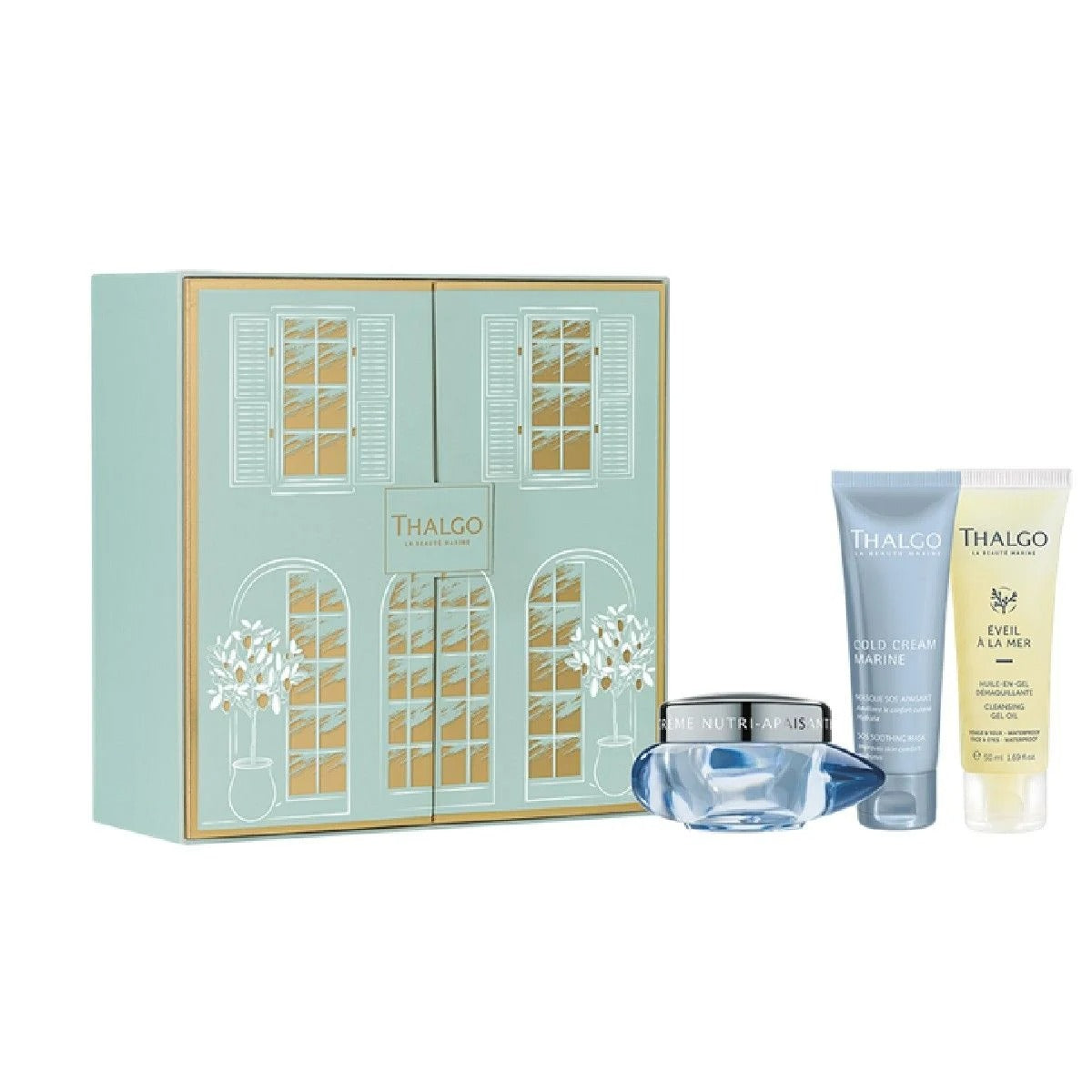 Gift Box Set Thalgo: Eveil à la Mer, Cleanser, Cleansing Gel, For Face, 50 ml + Cold Cream Marine, Soothing, Cream, For Face, 50 ml + Cold Cream Marine Sos, Soothing, Cream Mask, For Face, 50 ml - Olmarkt
