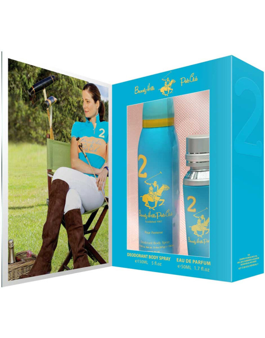 Gift Set Beverly Hills Polo Club: 1982 - Sport 2, Eau De Parfum, For Women, 50 ml + 1982 - Sport 2, Anti-Perspirant, Deodorant Spray, For Women, 150 ml - Olmarkt