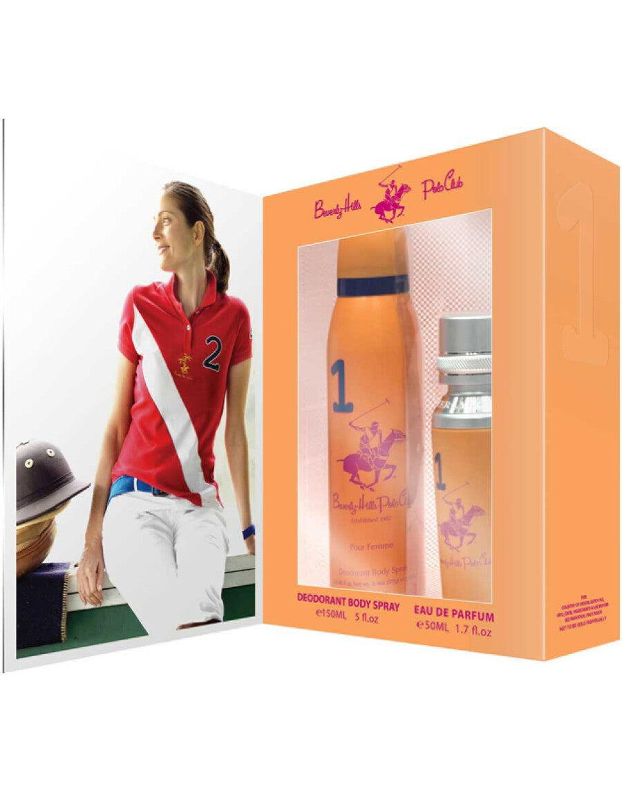 Gift Set Beverly Hills Polo Club: 1982 - Sport 1, Eau De Parfum, For Women, 50 ml + 1982 - Sport 1, Anti-Perspirant, Deodorant Spray, For Women, 150 ml - Olmarkt