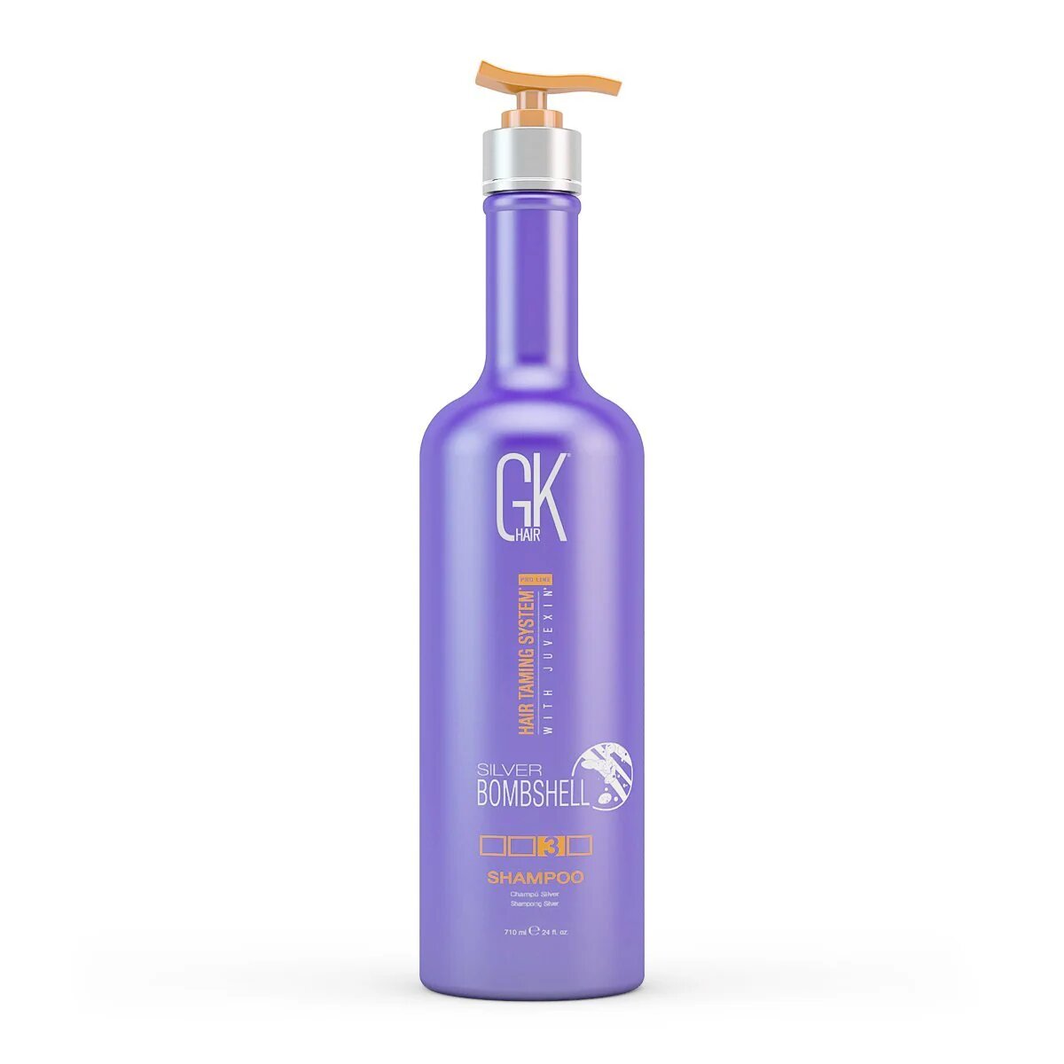 Global Keratin,  Silver Bombshell, Șampon pentru păr, Pentru neutralizarea tonurilor galbene, 710 ml - Olmarkt